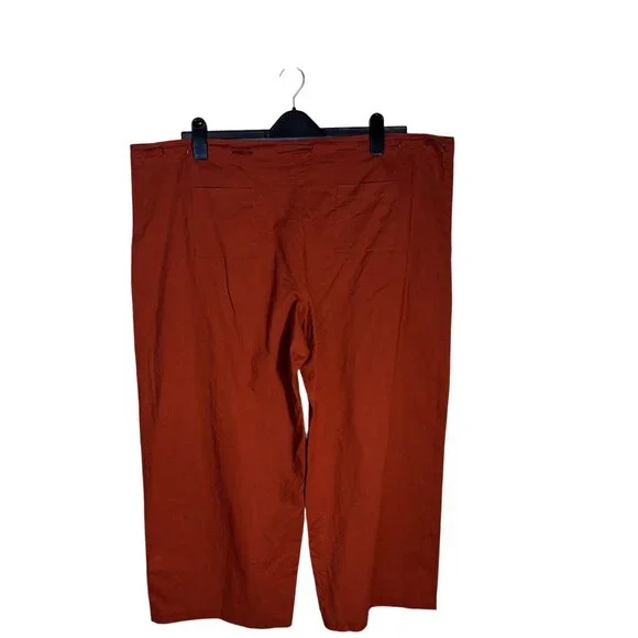 Eileen Fisher Size XL Rust Red Tie Waist Cropped Pants - Picture 2 of 11